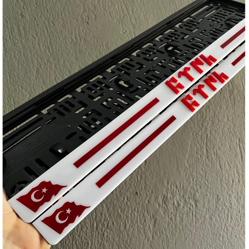 Beyaz Zemin TURK Kurt Logolu Plakalık